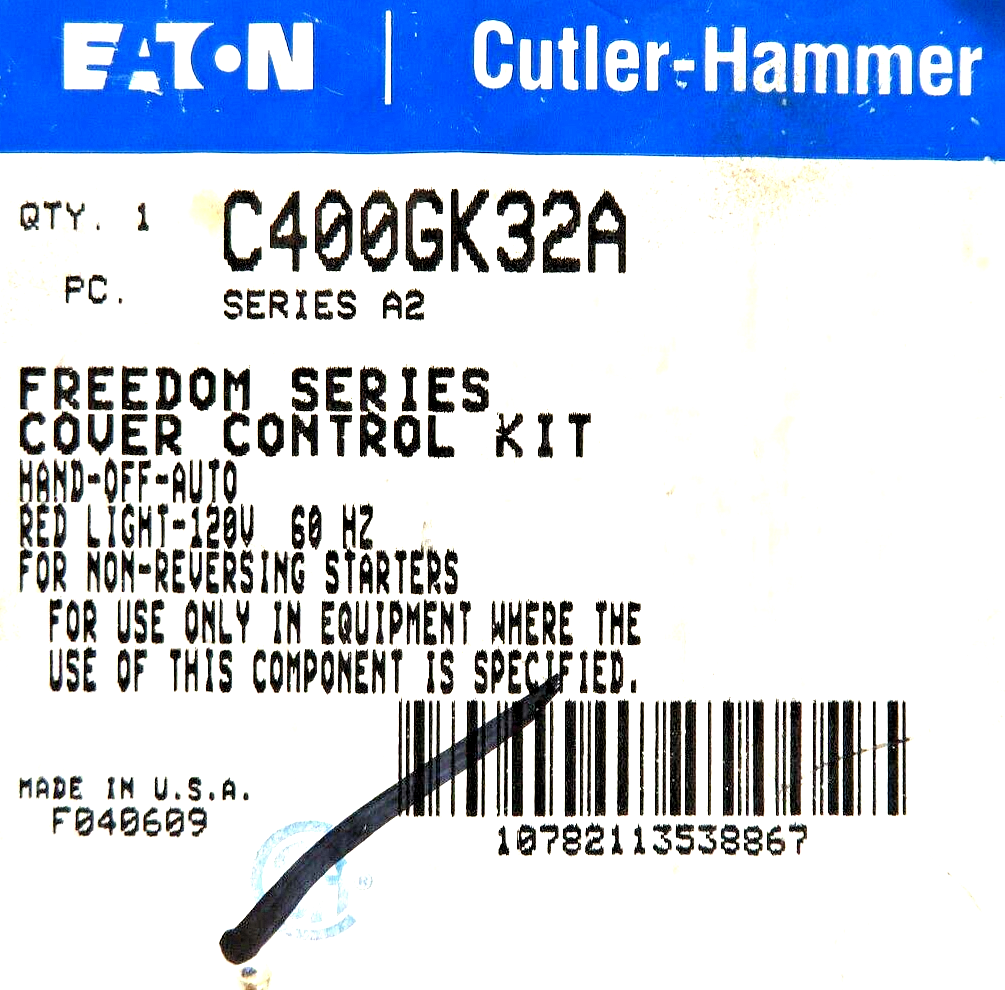 Eaton Cutler-Hammer C400GK32A Freedom Series Contactor Cover Control Kit