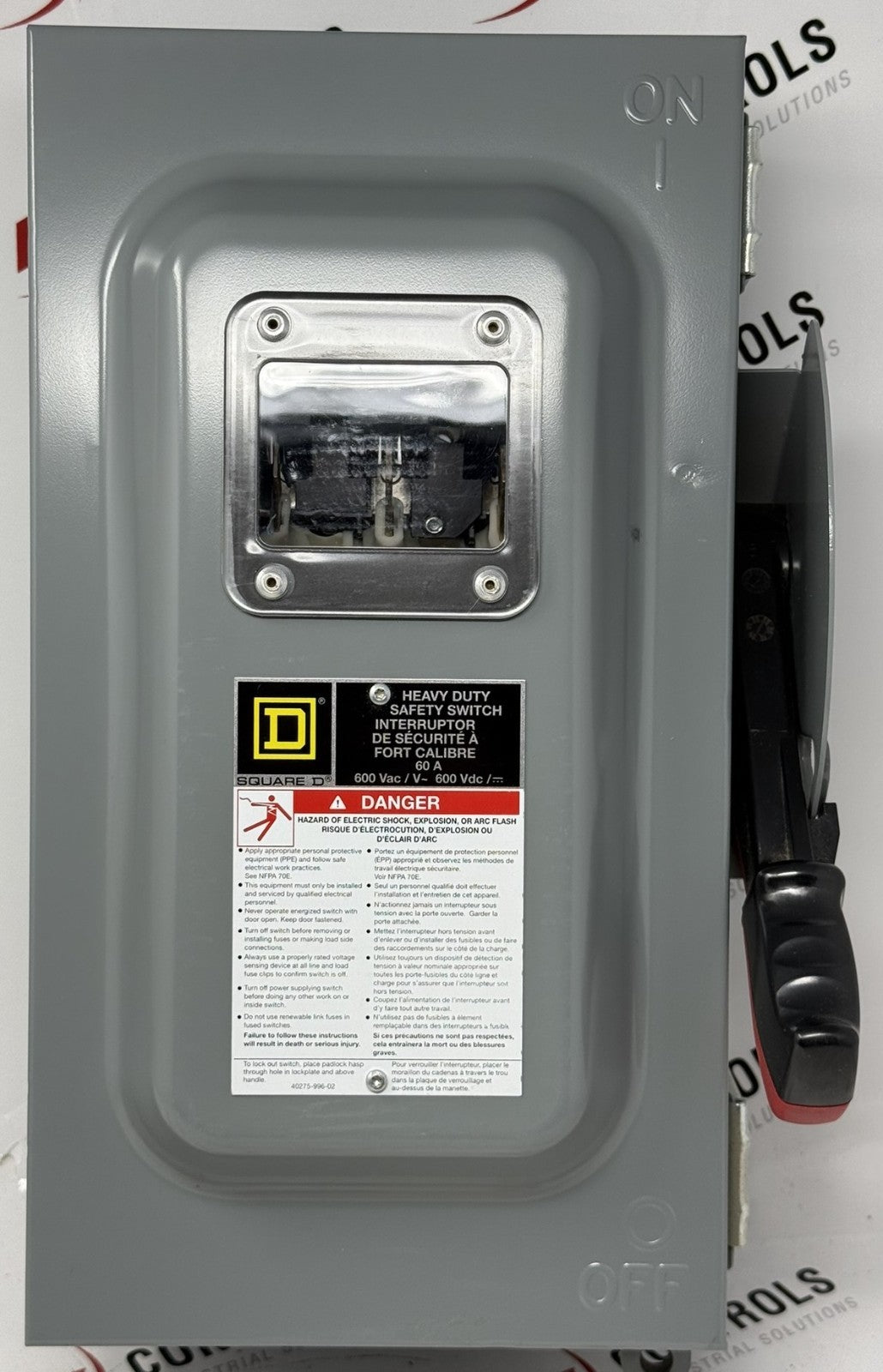 Square D CHU362AWK 60A 600V Heavy Duty Safety Switch0