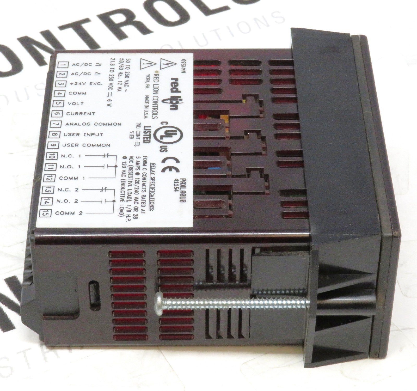 Red Lion PAXA0U0 Digital Panel Voltmeter 5-Digit 0-200VDC LED Display 92x45mm2