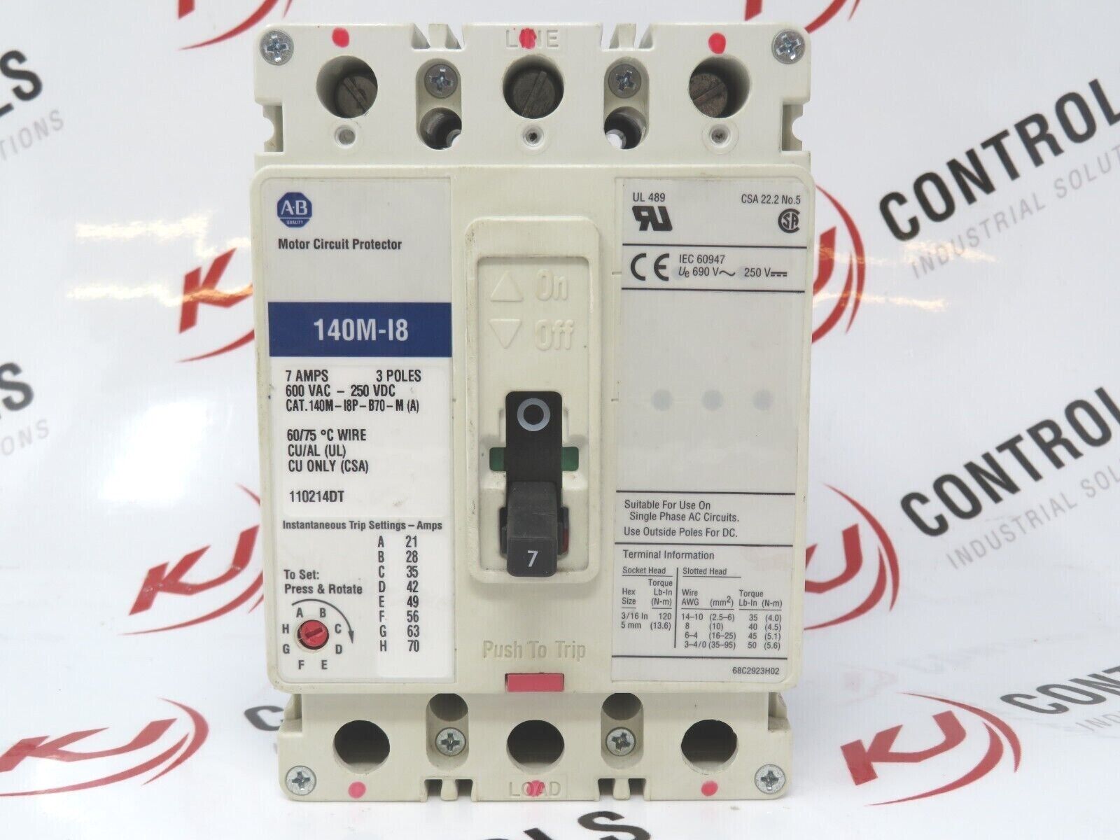 Allen-Bradley Circuit Breakers 3Pole Various Amps 3A to 7A Breakers