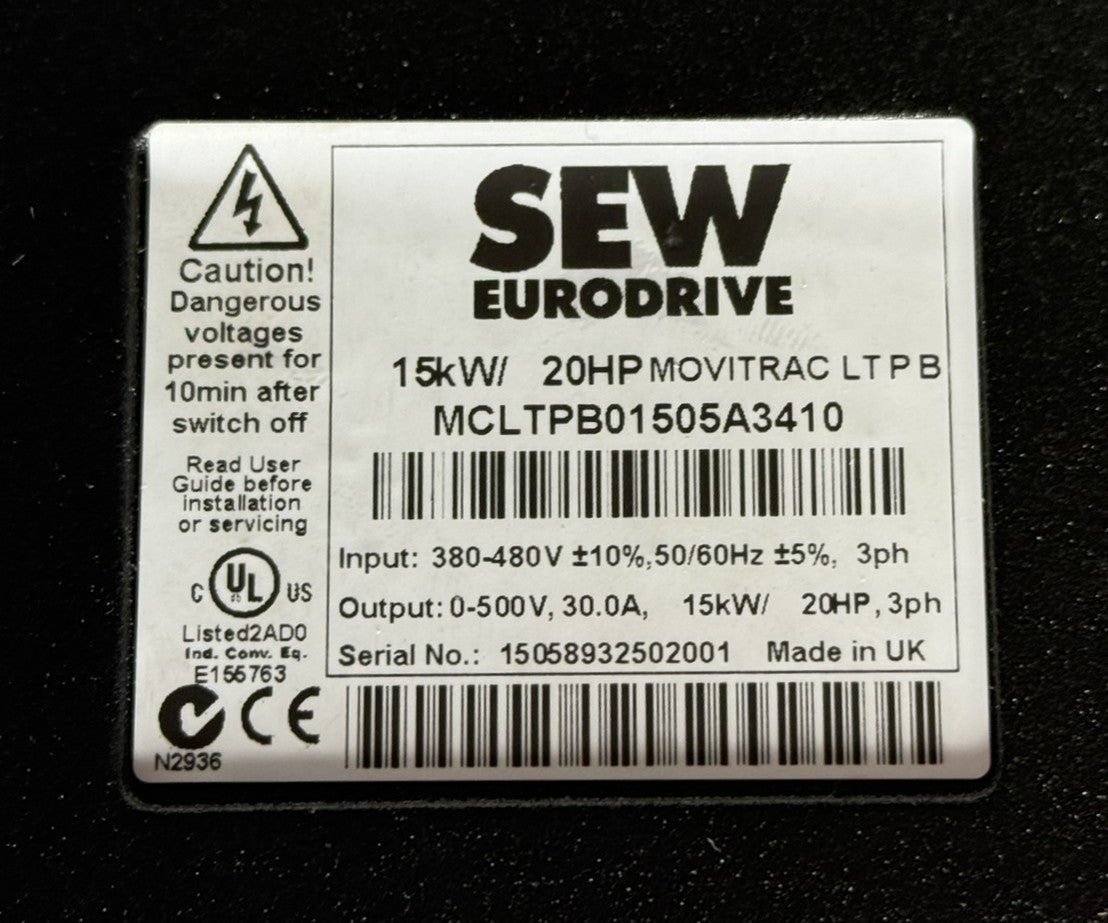 SEW Eurodrive MCLTPB01505A3410 MOVITRAC 480V 30A 20HP AC Drive5