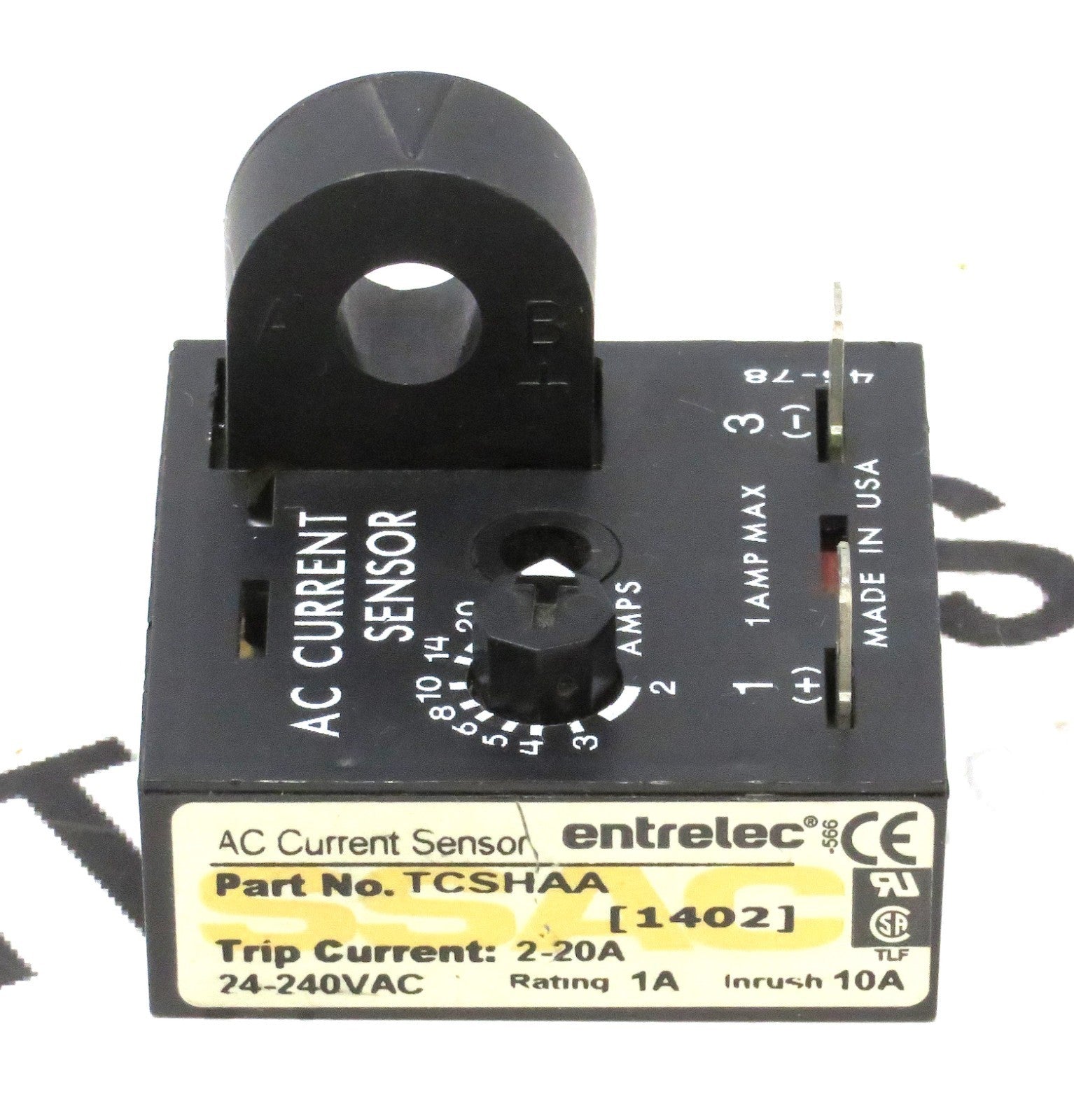 ABB Entrelec TCSHAA AC Current Sensor 2–20A 24–240VAC 1A Output0