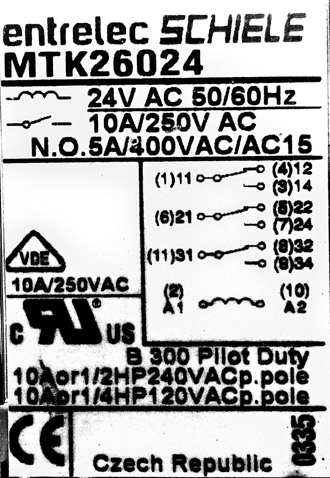 ABB Entrelec Schiele MTK26024 Multifunction Timer Relay, 24VAC