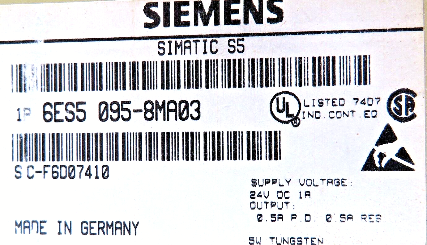 Siemens 6ES5095-8MA03 SIMATIC S5-95U Compact Controller