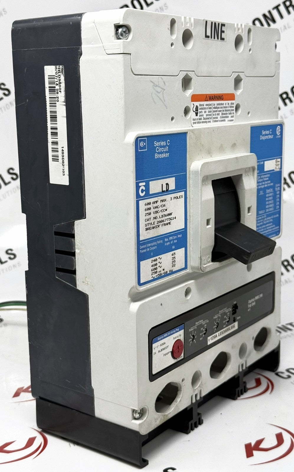 Cutler-Hammer LD3600F 3-Pole 600A 600V Circuit Breaker1