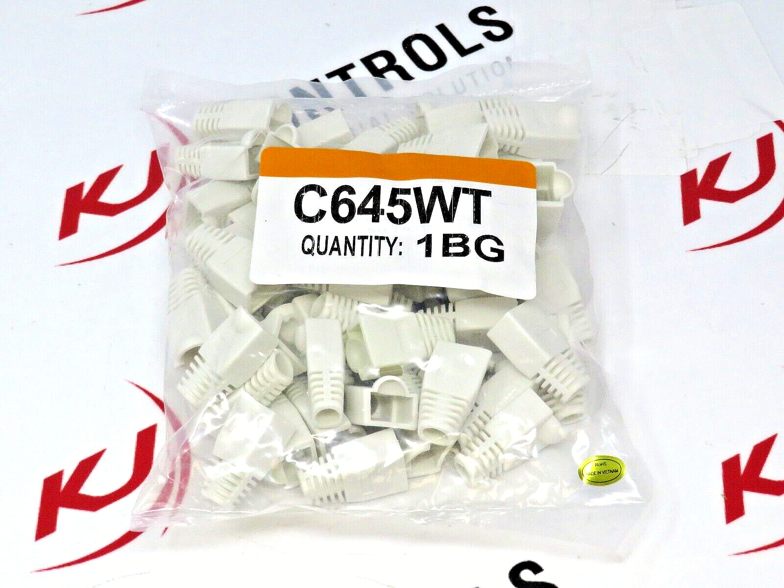 C645WT RJ45 Strain Relief Boot WH Cat5e / Cat6 End Cap Ethernet Cable Plug Cover