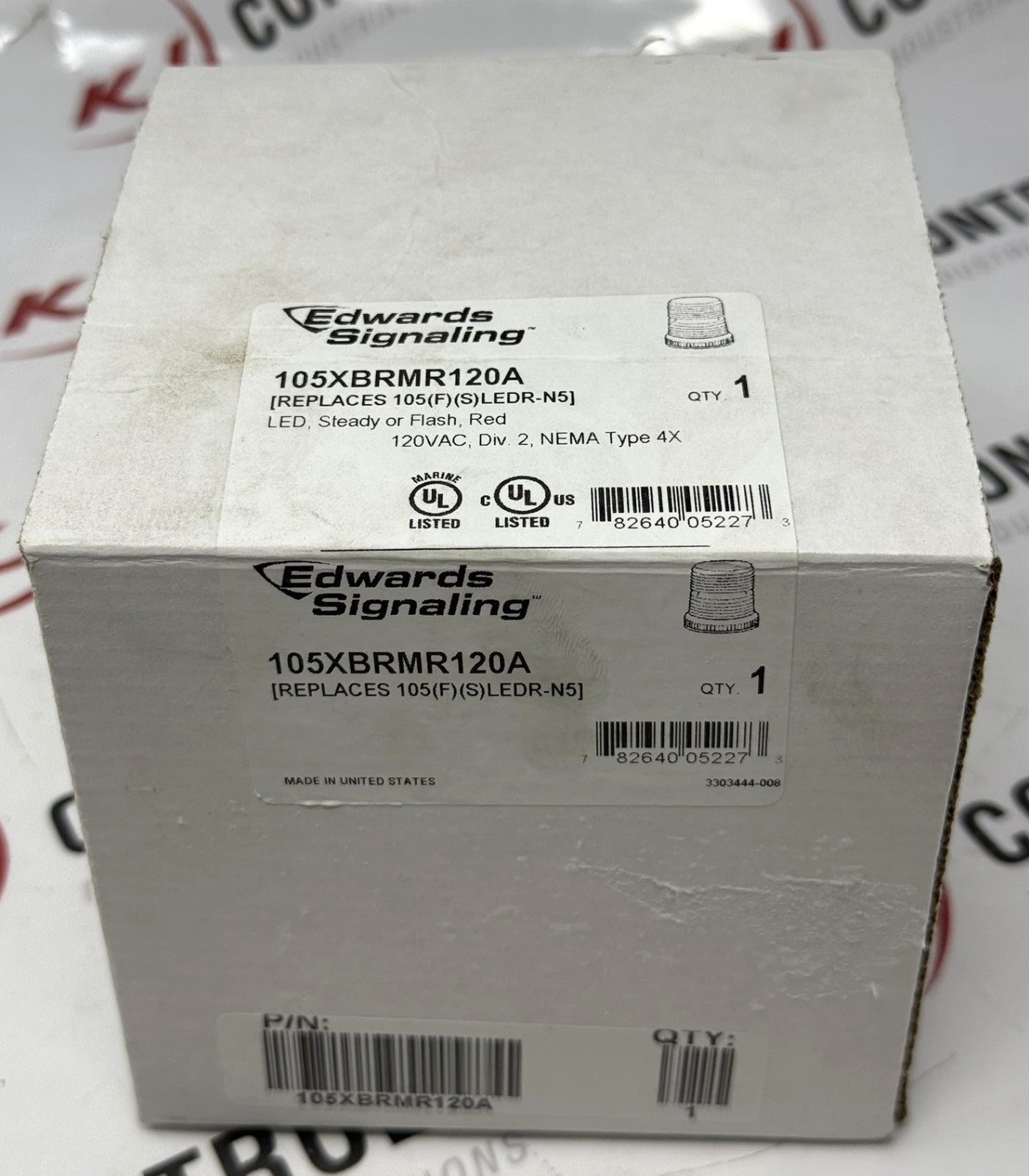 Edwards Signaling 105XBRMR120A Red LED Beacon 120VAC0