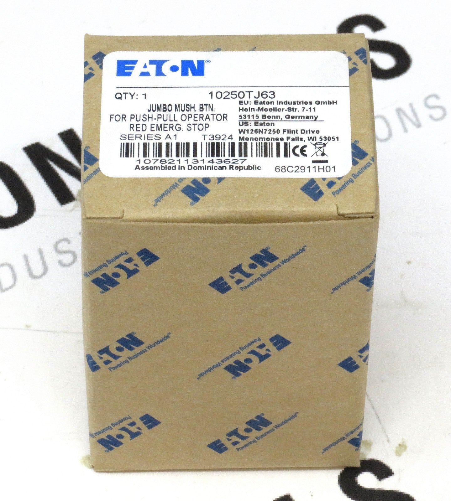 Eaton 10250TJ63 Red Emergency Stop Jumbo Mushroom Button3