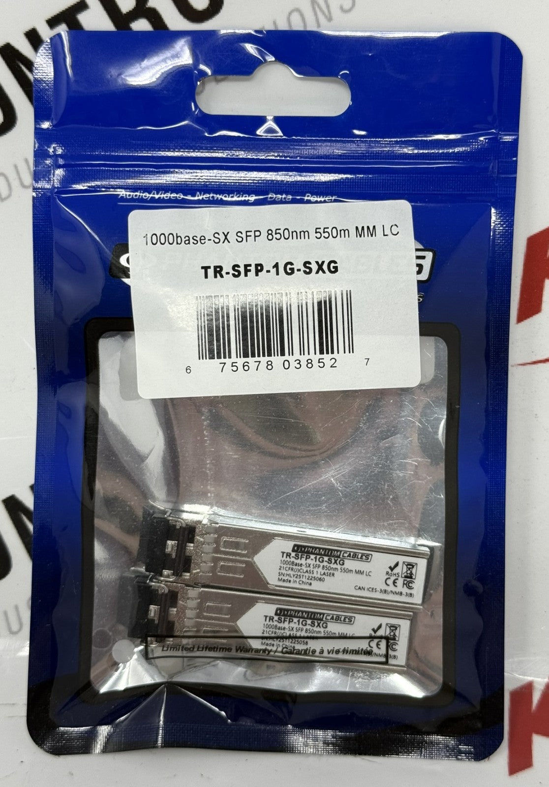 Phantom Cables TR-SFP-1G-SXG 1000BASE-SX Ethernet Optical Transceiver0