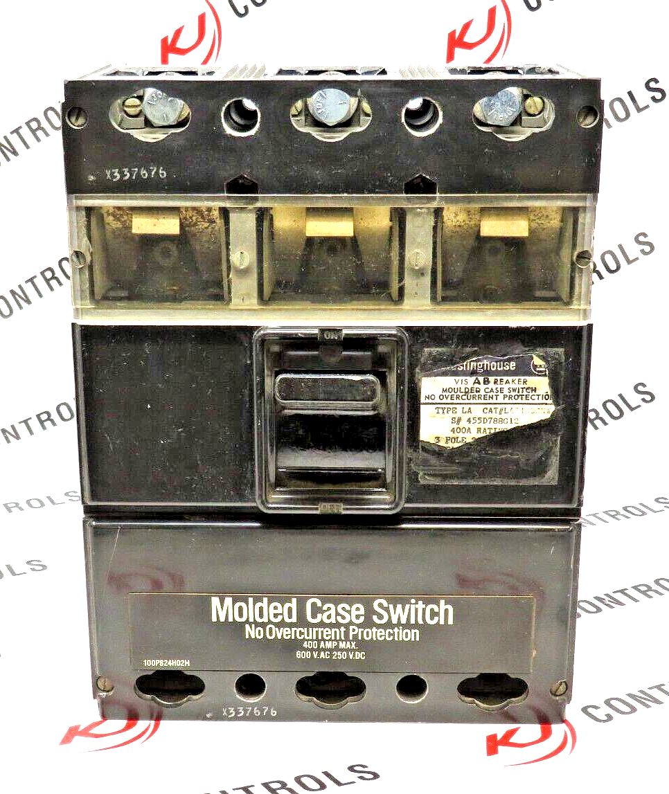 Westinghouse LA7100CNW Type LA 400A 3P Moulded Case Switch No Overcurrent/Trip