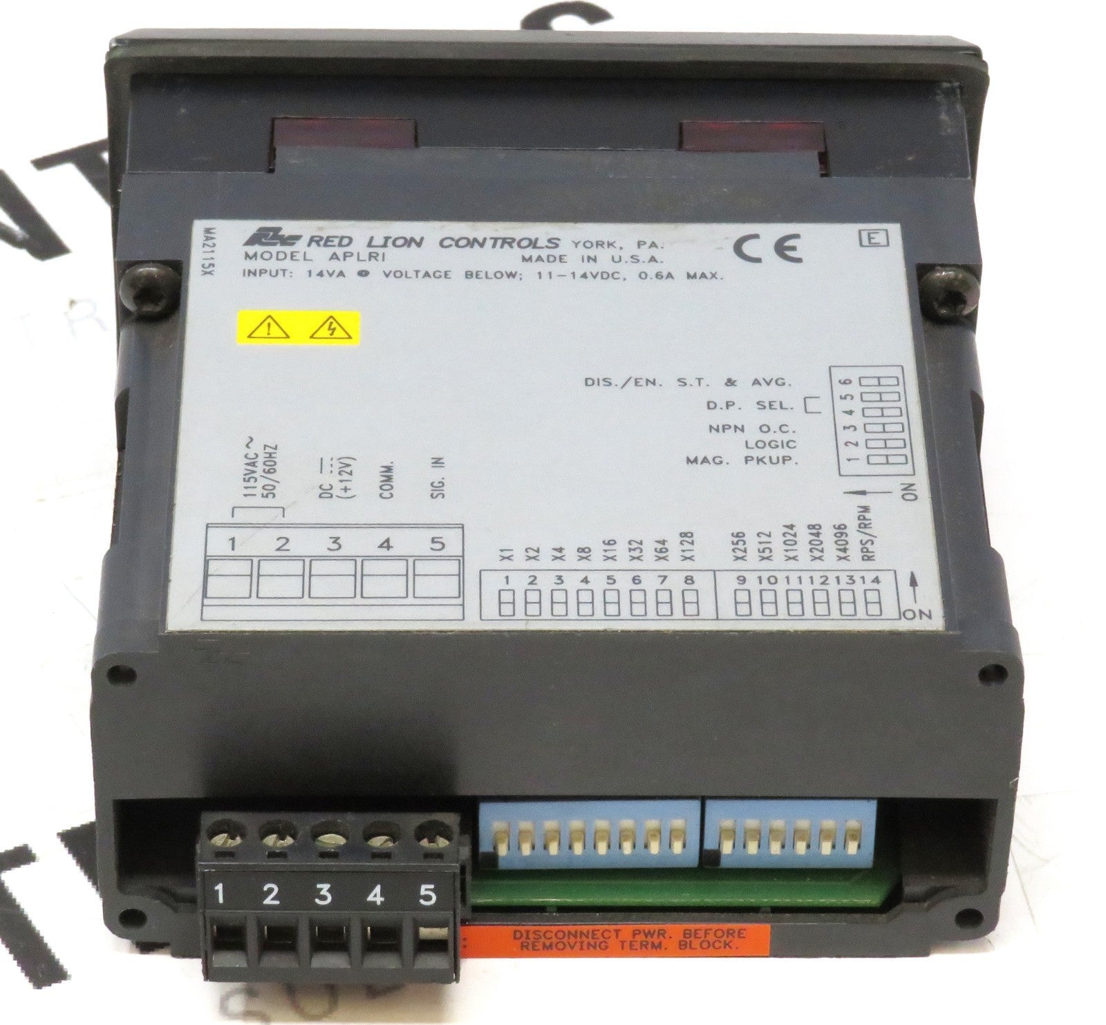 Red Lion APLRI600 Time Interval Rate Indicator 6-Digit Display 115VAC1
