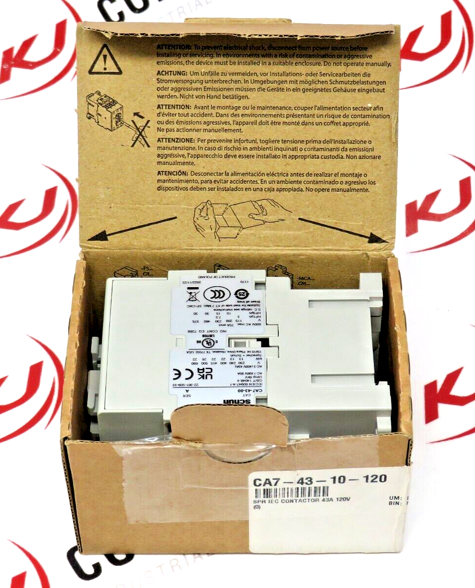 Sprecher + Schuh CA7-43-10-120 43A 3-Pole 120 VAC 60HZ 1NO IEC Contactor