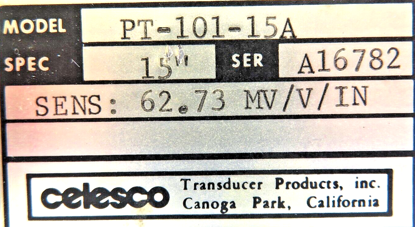 Celesco PT-101-15A Cable Extension Position Transducer