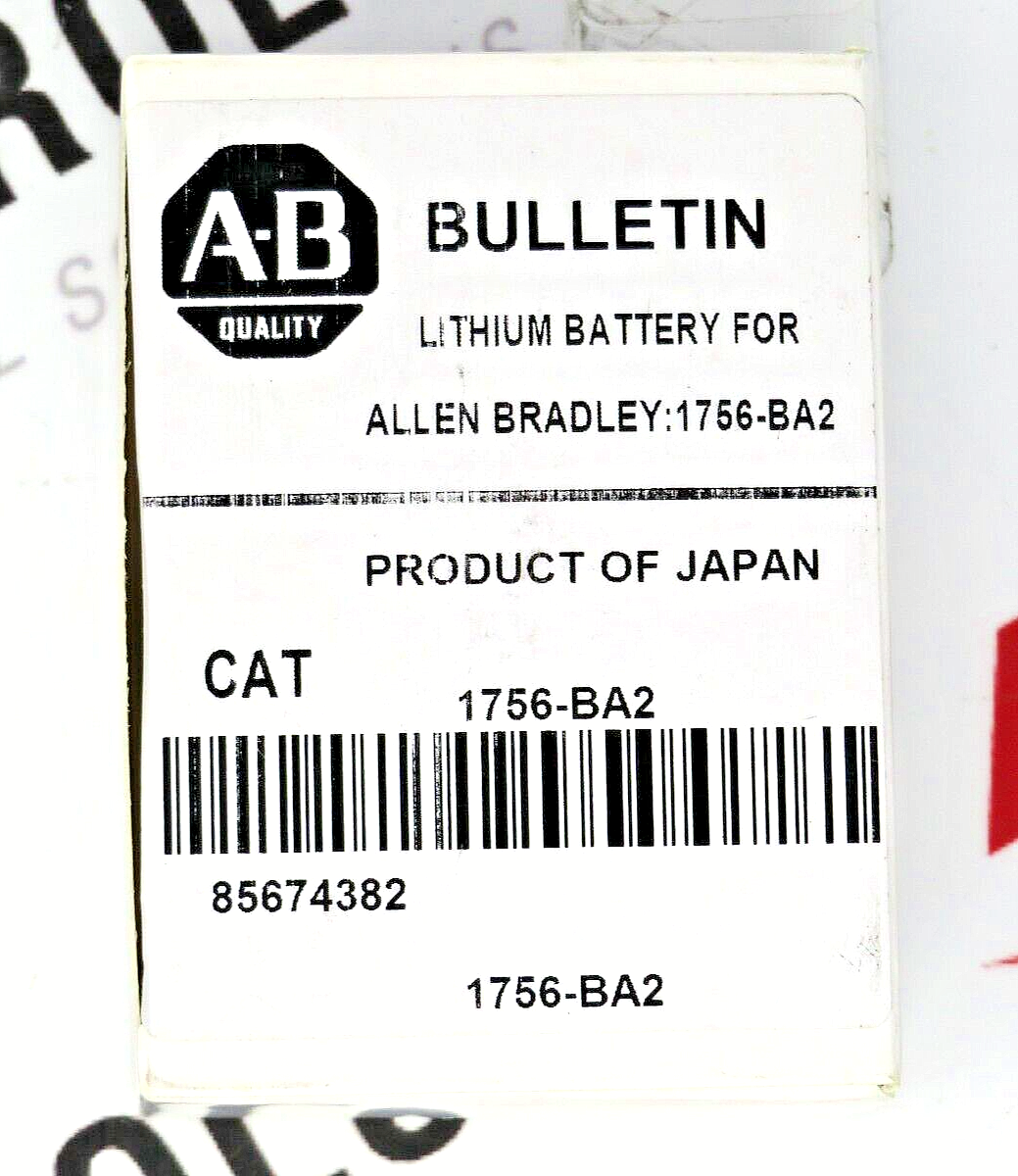 Allen-Bradley 1756-BA2 ControlLogix 3 VDC 1200 mAh PLC Lithium Battery