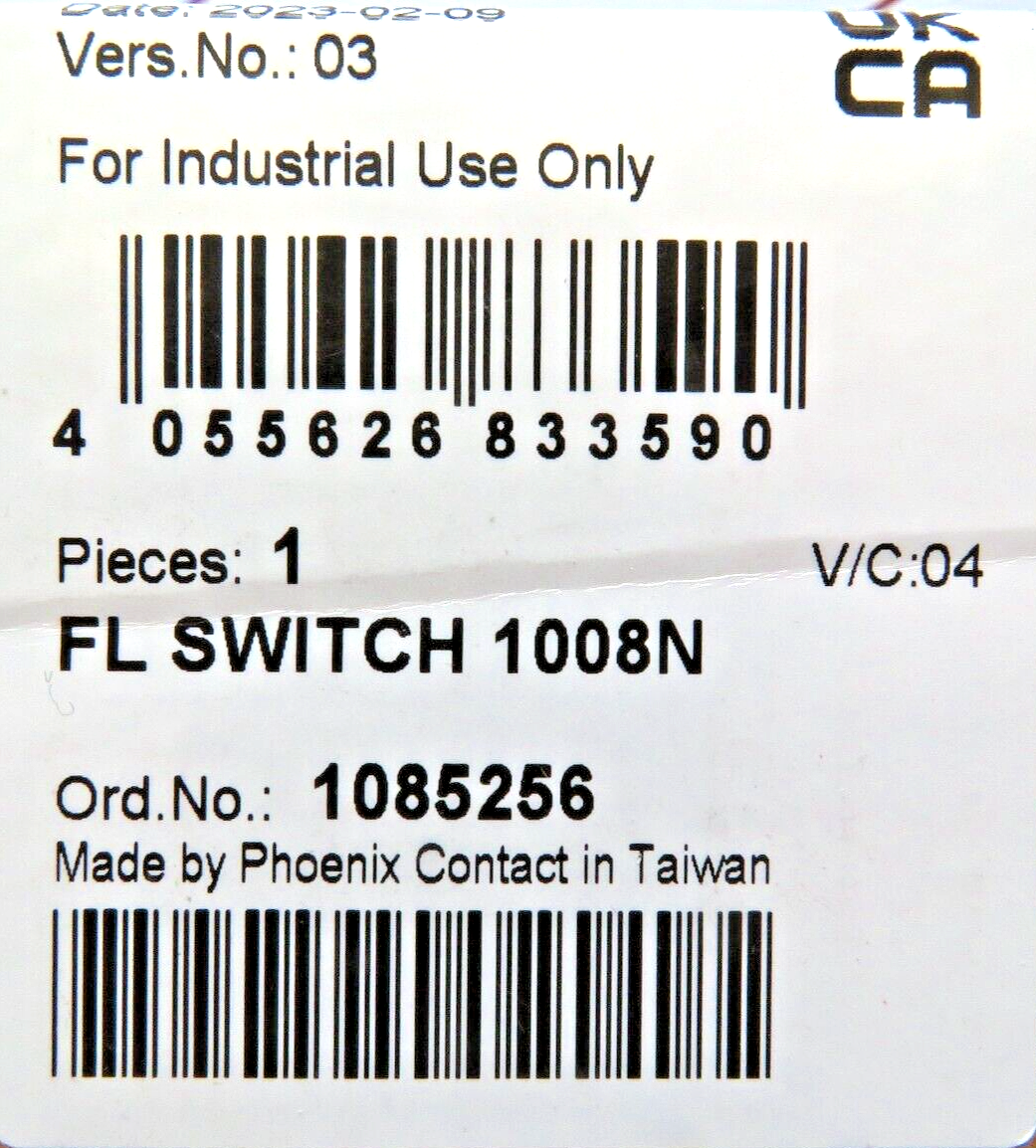 Phoenix Contact FL SWITCH 1008N Unmanaged Ethernet Switch, 8 RJ45 Ports