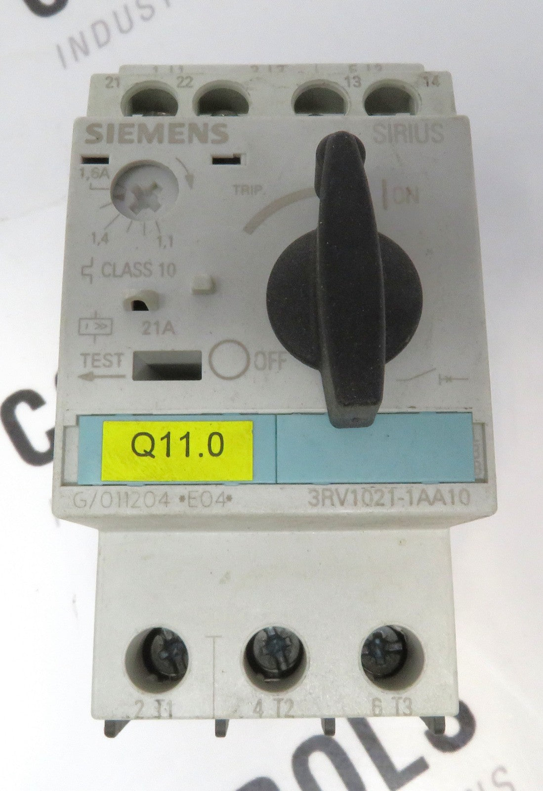 Siemens 3RV1021-1AA10 SIRIUS Motor Protection Circuit Breaker 1.1–1.6A2