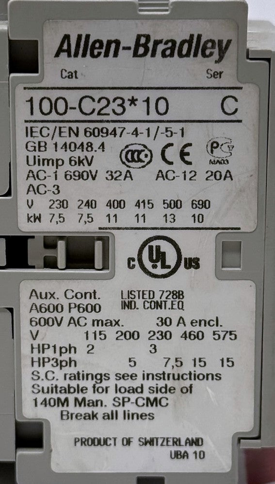 Allen-Bradley 100-C23D10 100-C IEC Contactor 23A 120V Coil4