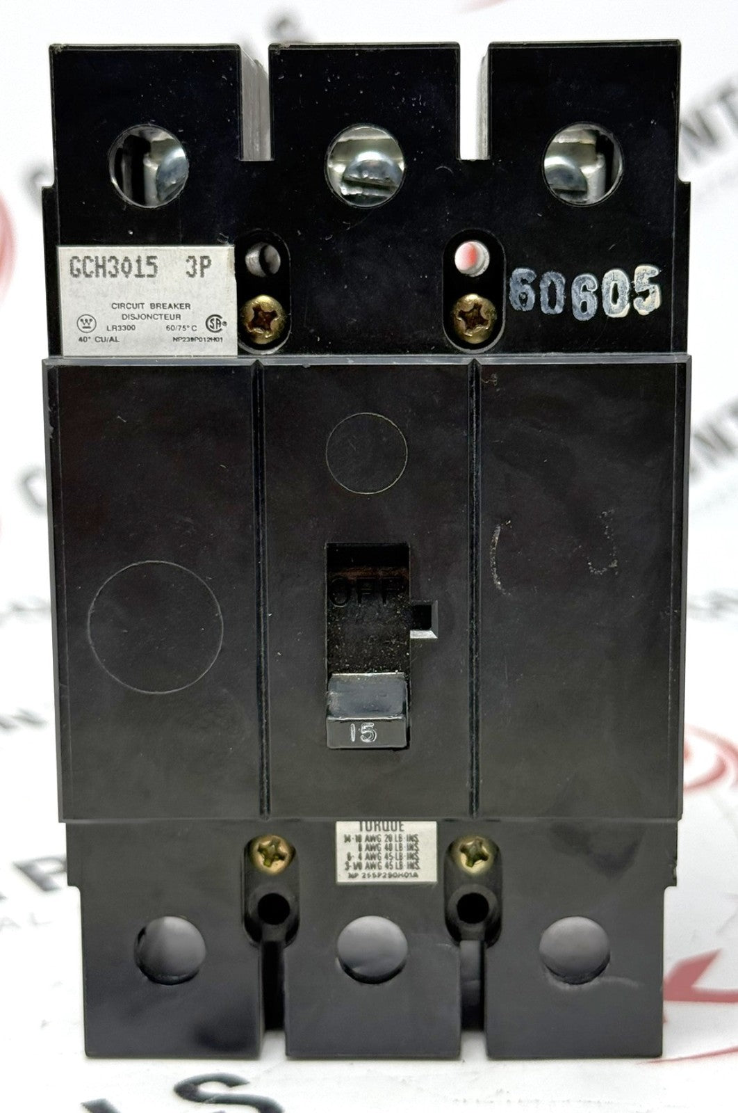 Westinghouse GCH3015 3-Pole 15A Molded Case Circuit Breaker 600Y/347V1