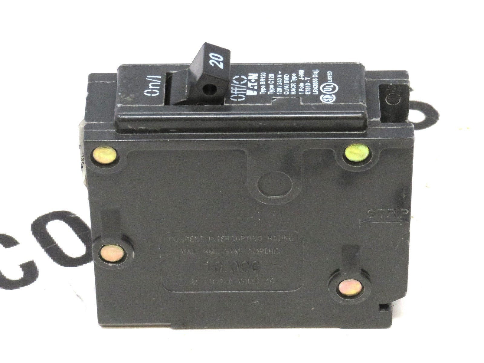 Eaton BR120 20A 1-Pole Type BR Circuit Breaker 120/240V HACR SWD UL Listed1