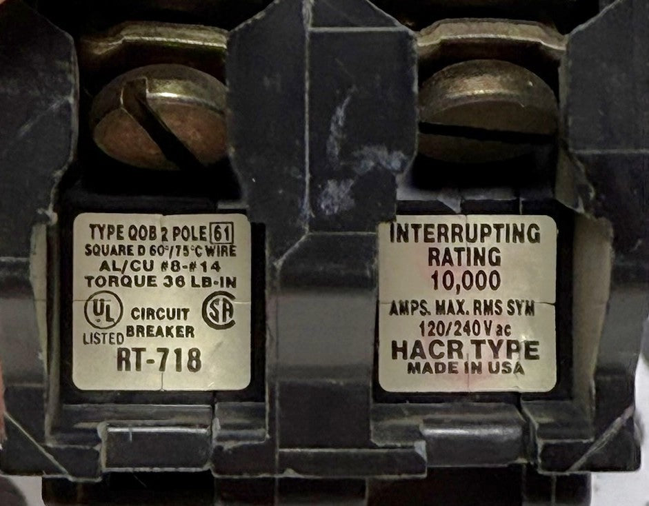 Square D QOB230 2-Pole 30A 120/240VAC Bolt-On Circuit Breaker5