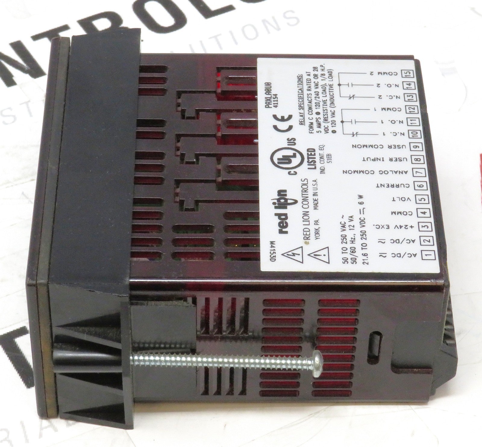 Red Lion PAXA0U0 Digital Panel Voltmeter 5-Digit 0-200VDC LED Display 92x45mm3