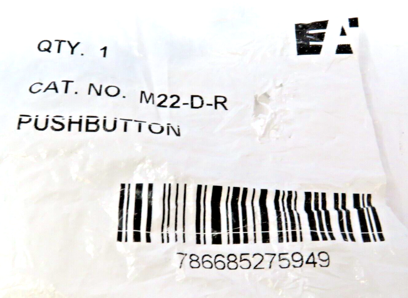 Eaton M22-D-R Red Flush Pushbutton Non-Illuminated Momentary 22.5mm RMQ-Titan