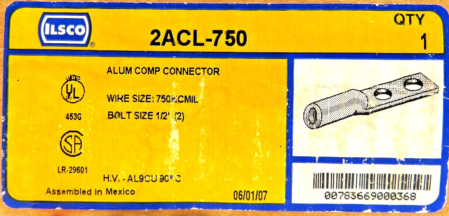 Ilsco 2ACL-750 Aluminum Compression Connector