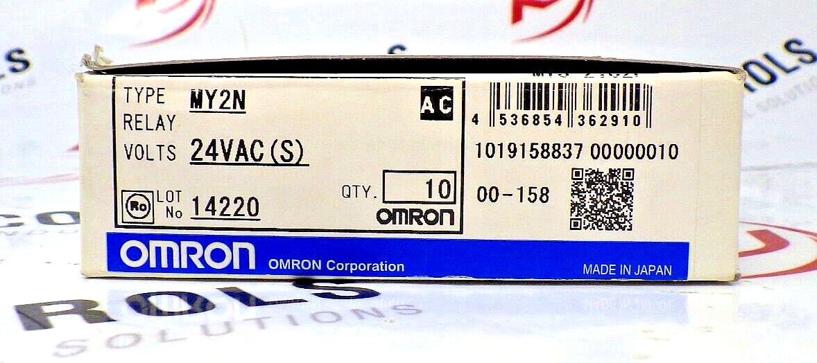 Omron MY2N-24VAC-S 8-Pin DPDT 10A Relay 24V AC with LED and Mechanical Indicator