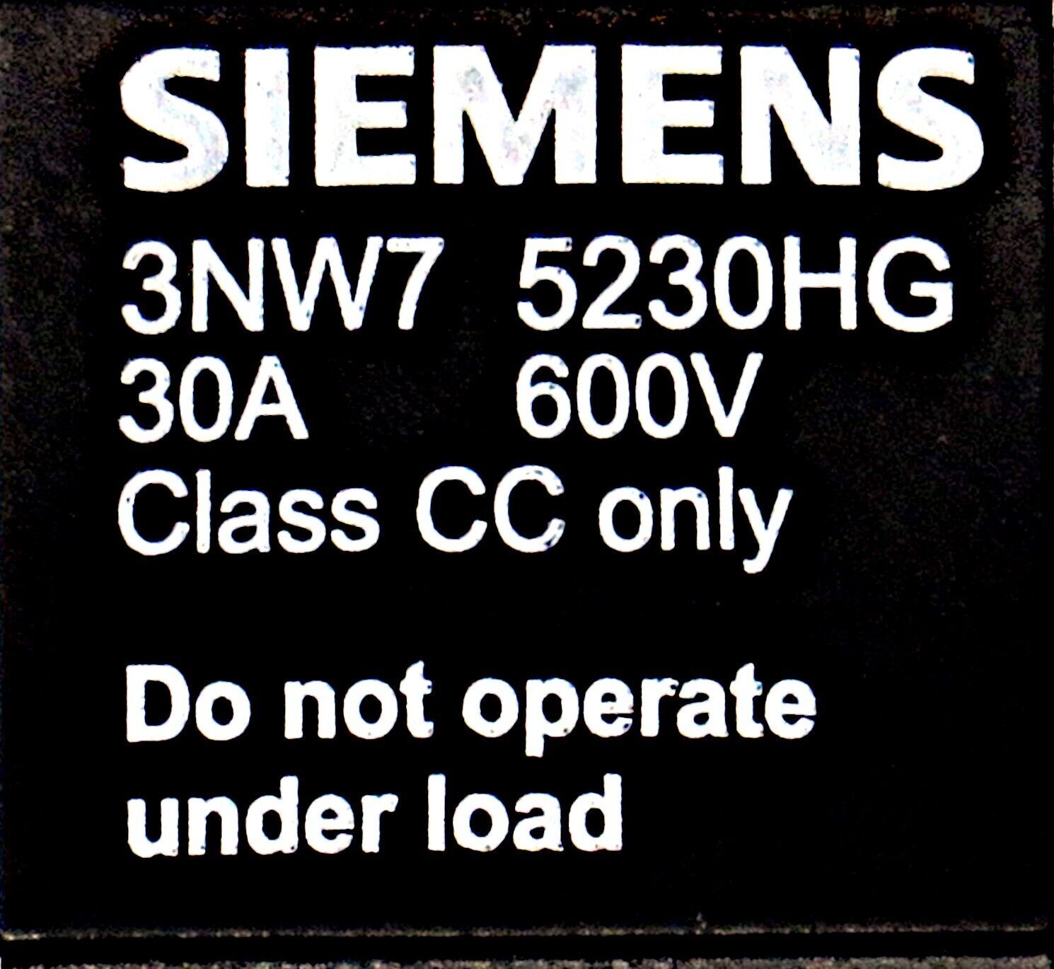 Siemens 3NW7523-0HG SITOR Class CC Fuse Holder (34DX) 30A 600V NH Size 2