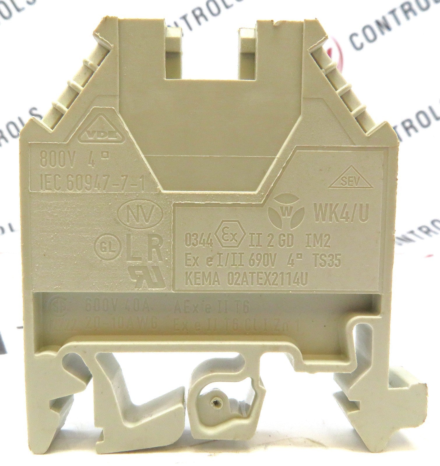 Wieland WK4/U Terminal Block 800V 2-Pole DIN Rail Screw Grey (Lot of 48)2