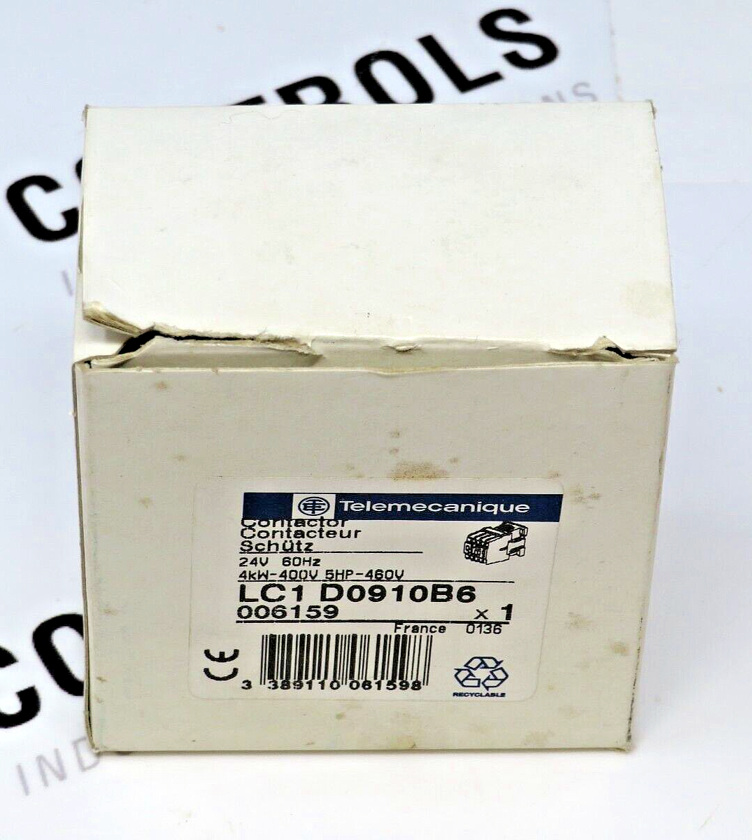 Schneider Electric Telemecanique LC1D0910B6 9A 24V 60HZ Coil 600V Contactor