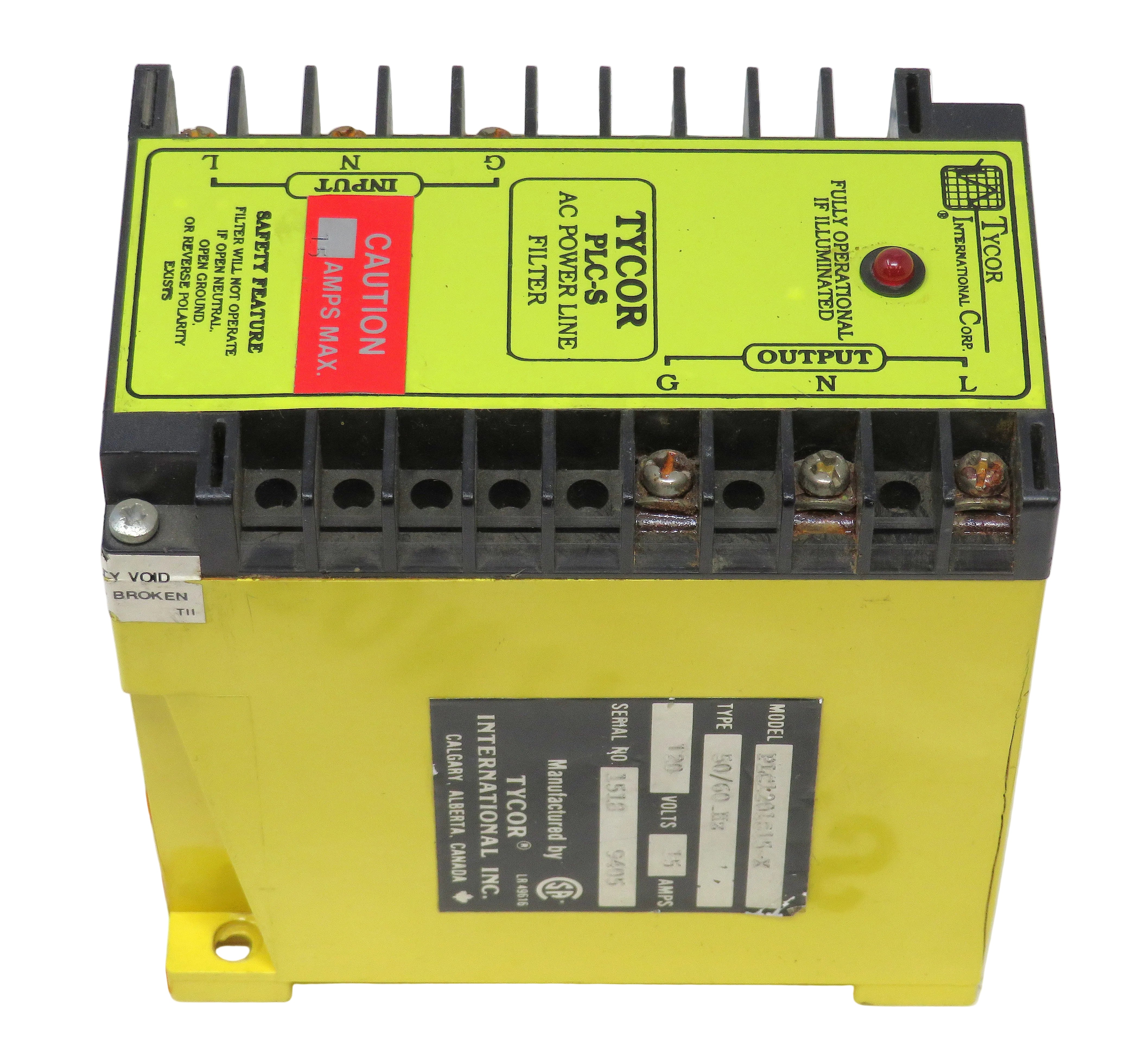 Yellow electronic device with Tycon branding on a white background