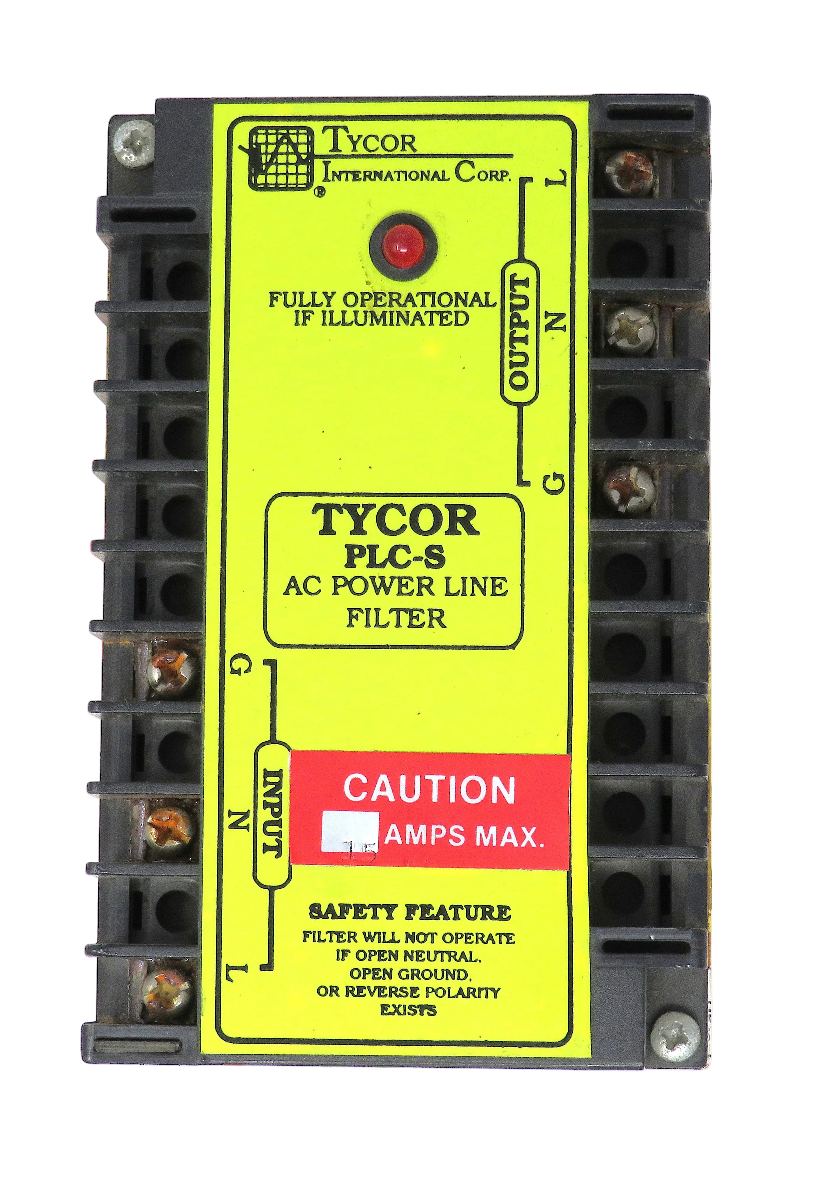 Tycor PLC1201S15-X AC Power Line Filter 120V 15A w/ Indicator & Safety Features