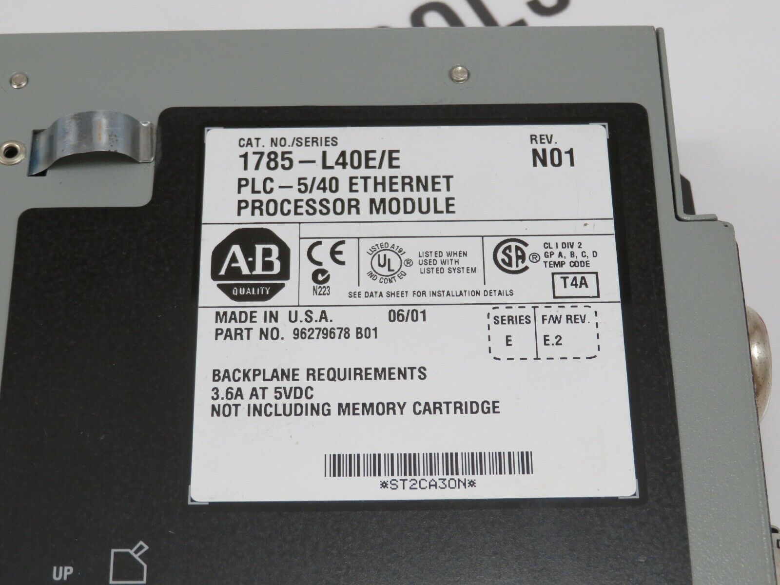 Allen-Bradley 1785-L40E PLC-5/40 Processor 48K Word SRAM