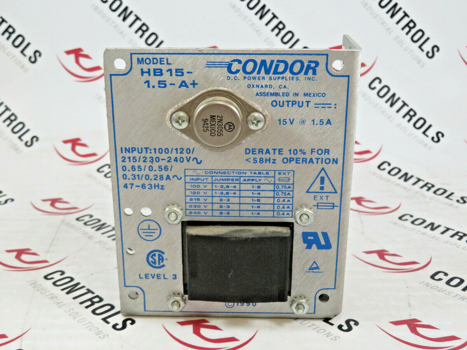 Condor Power HB15-1.5-A+ Power Supply 15VDC 1.5A