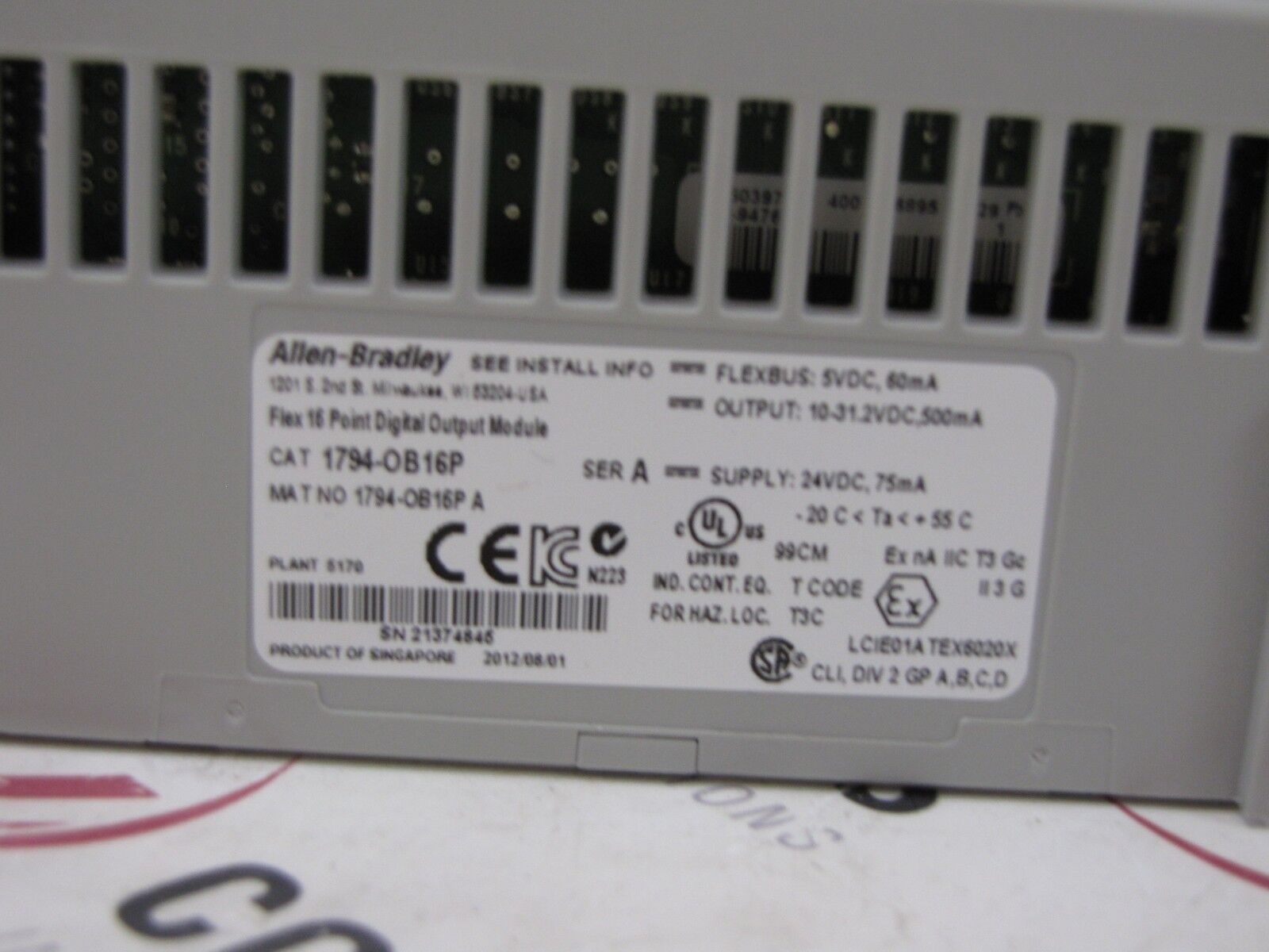 Allen-Bradley 1794-OB16P Digital Output Current 24VDC Sourcing Module