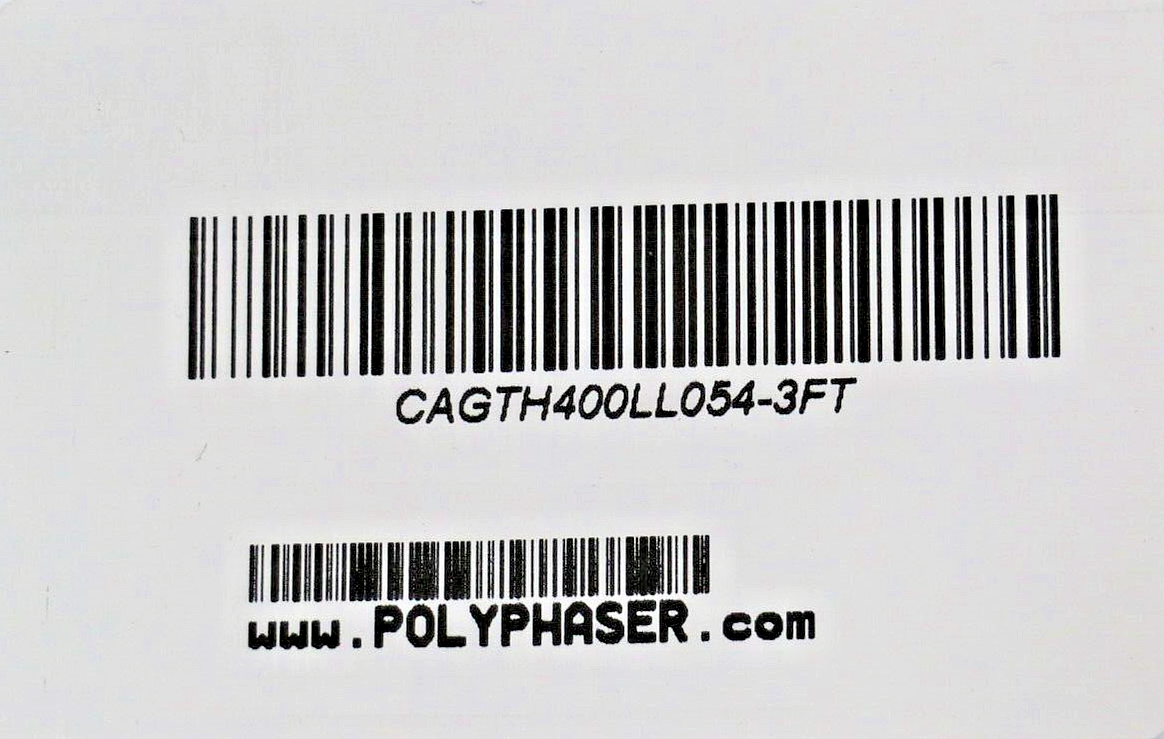 PolyPhaser CAGTH400LL054-3FT Type N M/F Bulkhead Lightning PROT. LL Cable Jumper