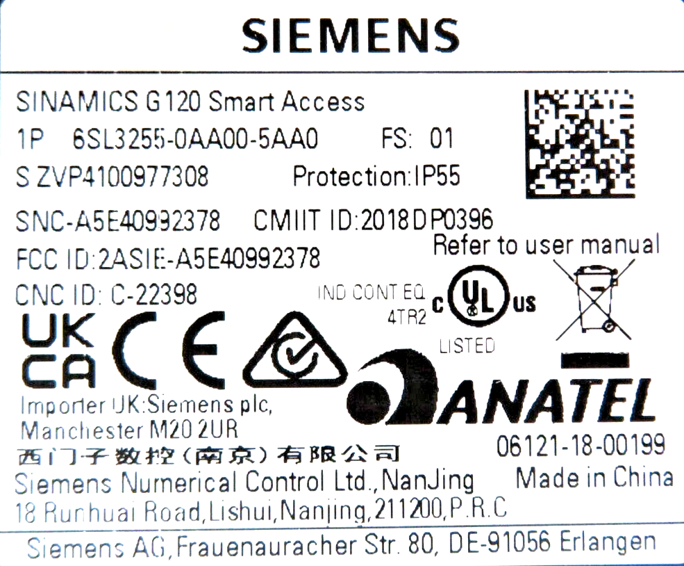 Siemens 6SL3255-0AA00-5AA0 SINAMICS G120 Web Server Module