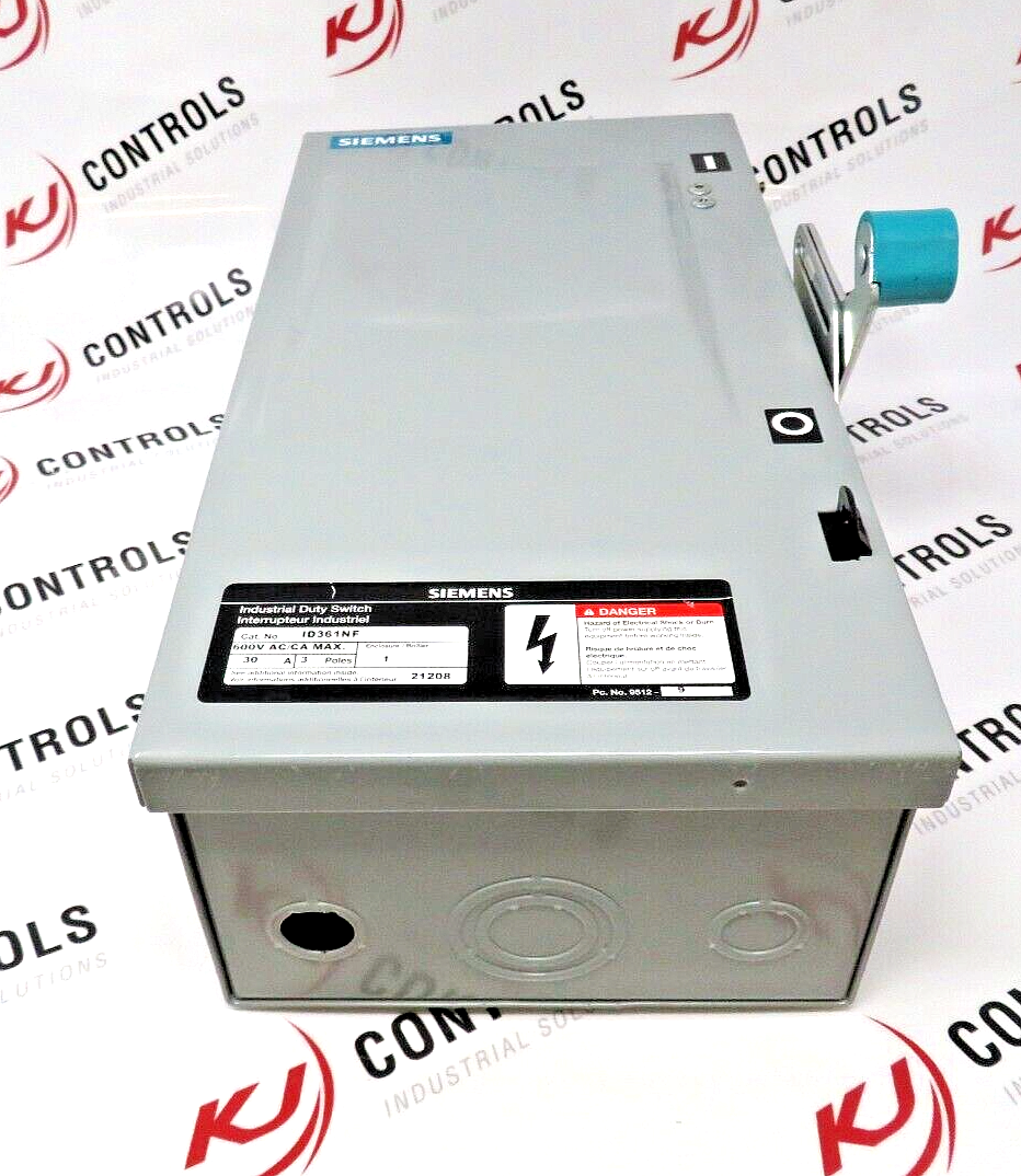 Siemens ID361NF Industrial Duty Disconnect Switch 30A 3-Poles 600VAC Enclosure 1