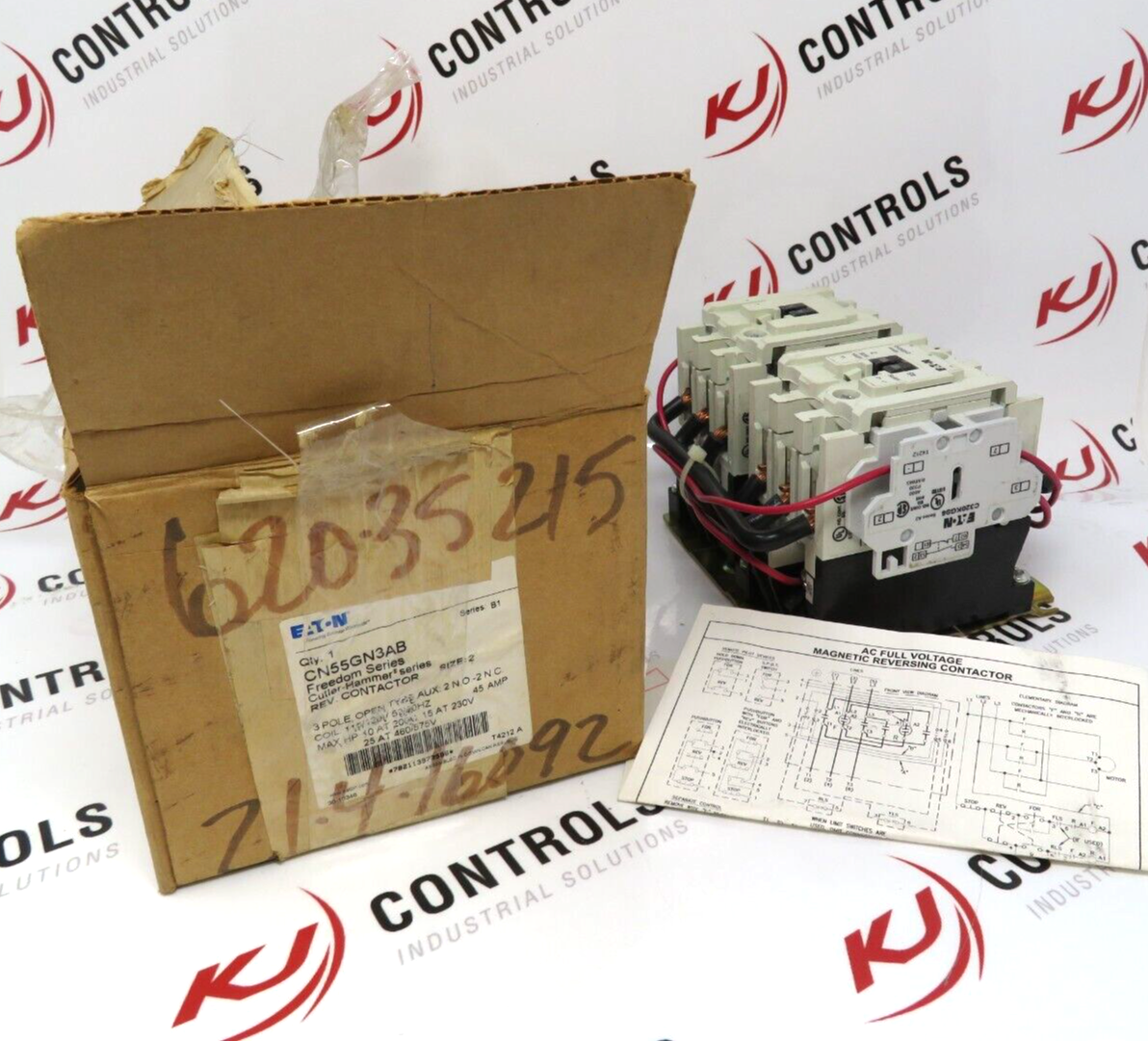 Eaton CN55GN3AB Reversing Contactor 3-Pole 45A Size 2 Open Type