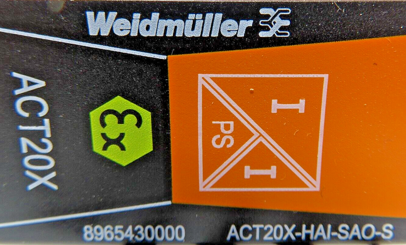 Weidmuller ACT20X-HAI-SAO-S  8965430000 EX Signal Isolating Converter 1- Channel