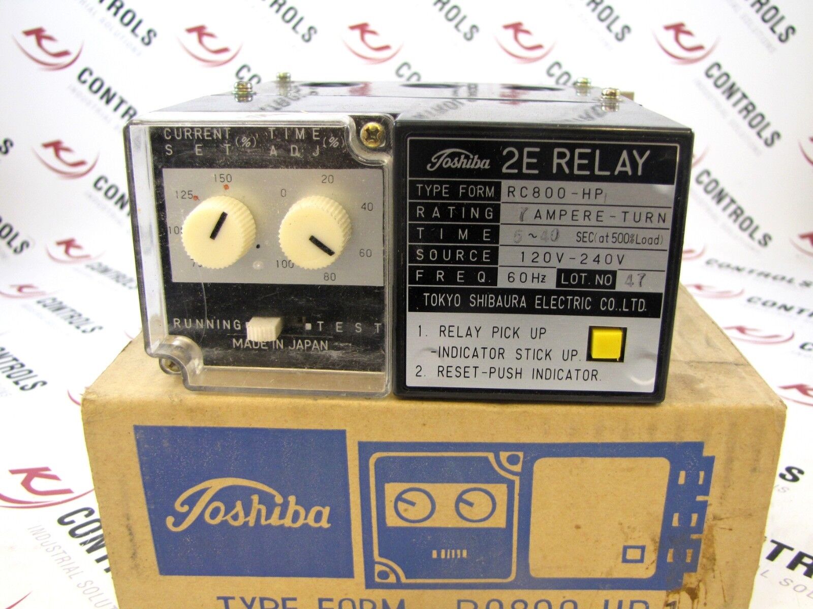 Toshiba RC800-HP1 Motor Protection Relay 7A 600VAC 50/60Hz 5-40SEC