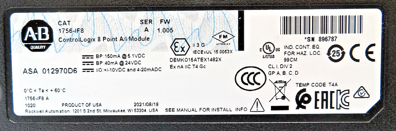 Allen-Bradley 1756-IF8 ControlLogix 8-Point A/I Module Series A