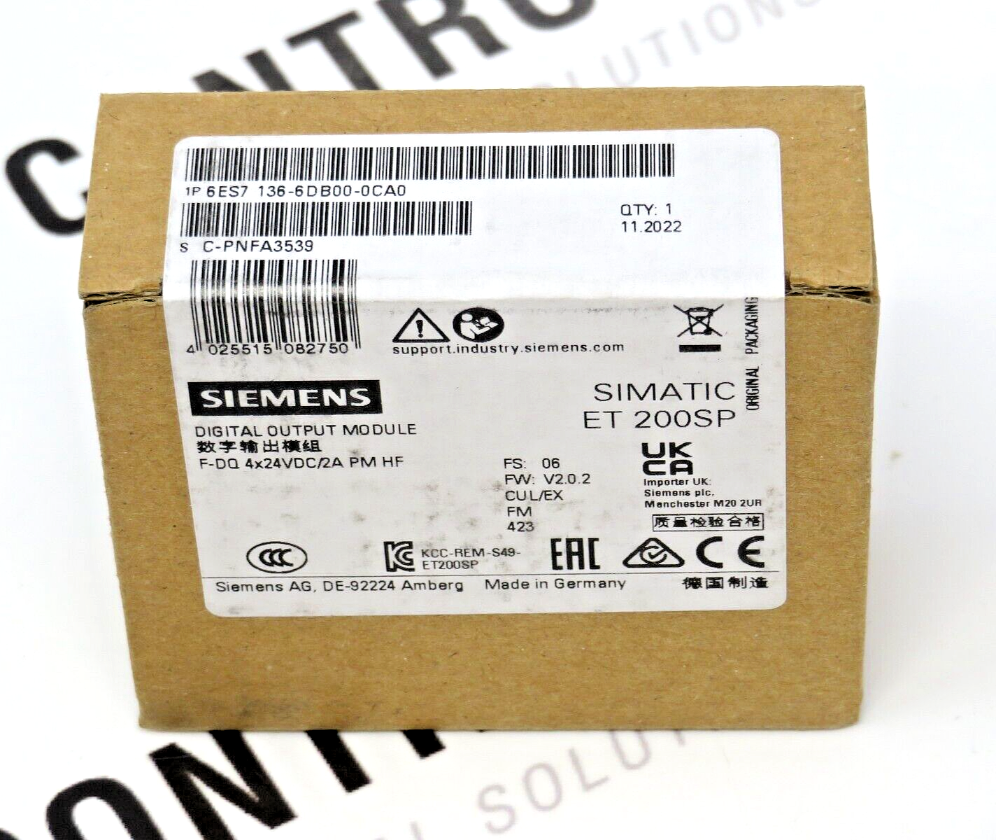 Siemens 6ES7136-6DB00-0CA0 Simatic ET 200SP Digital Output Module