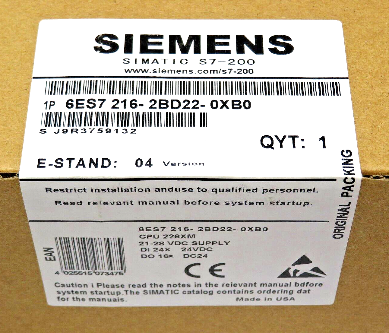 Siemens 6ES7216-2BD22-0XB0 SIMATIC S7-200 CPU Compact Unit