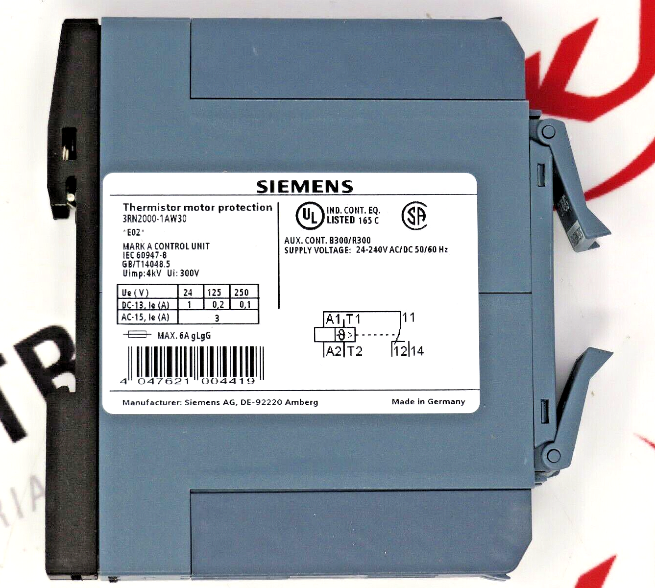 Siemens 3RN2000-1AW30 Thermistor Motor Protection Relay