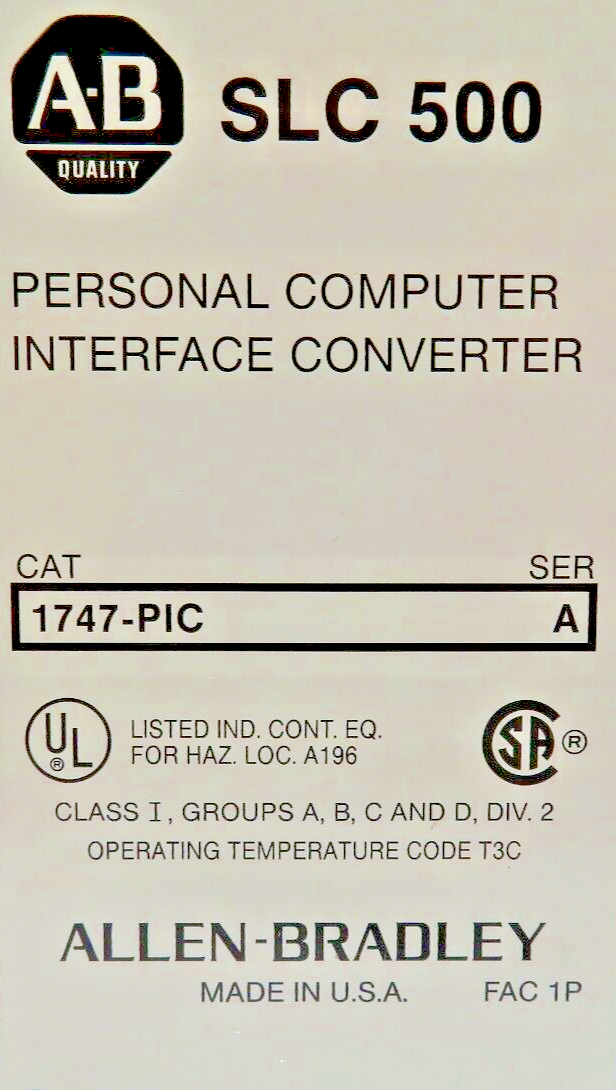 Allen-Bradley 1747-PIC SLC-500 Personal Computer Interface Converter