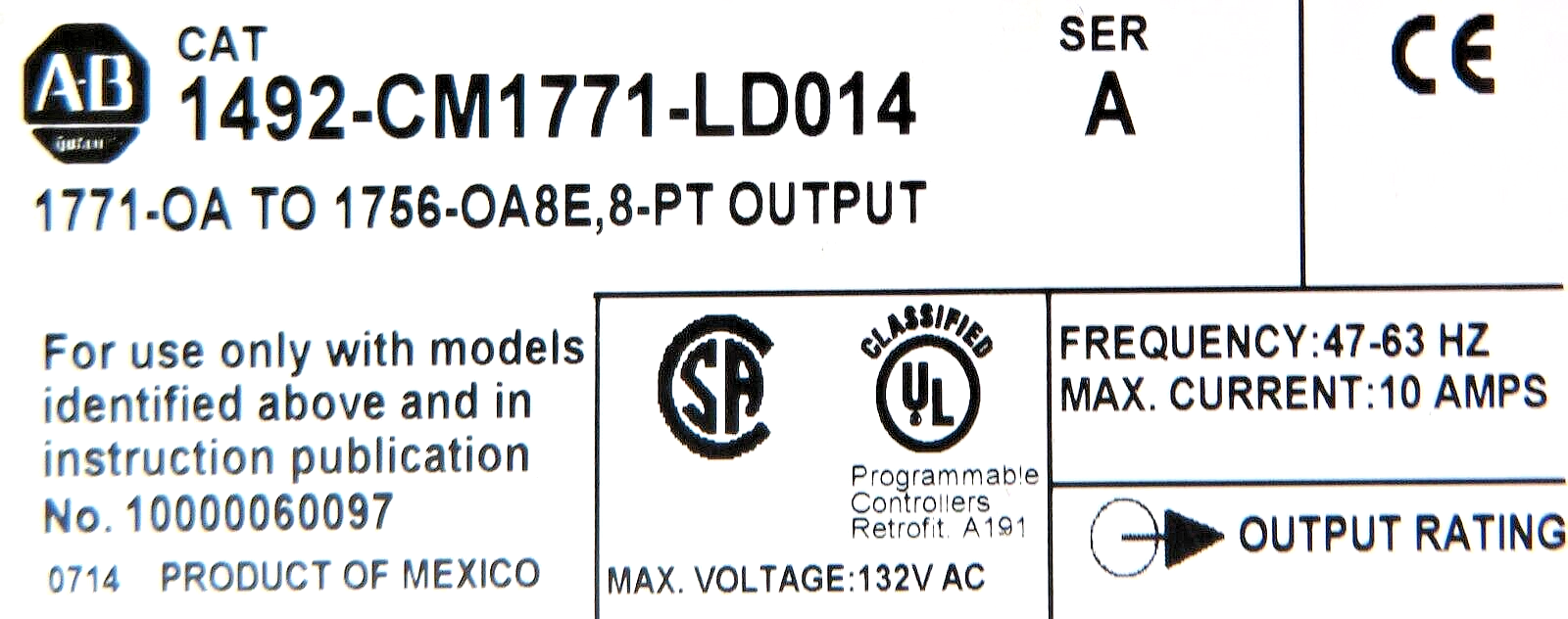 Allen-Bradley 1492-CM1771-LD014 Swing-Arm Conversion Module