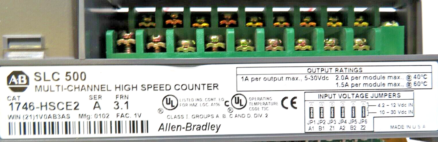 Allen-Bradley SLC500 1746-HSCE2 Multi-Channel High Speed Counter