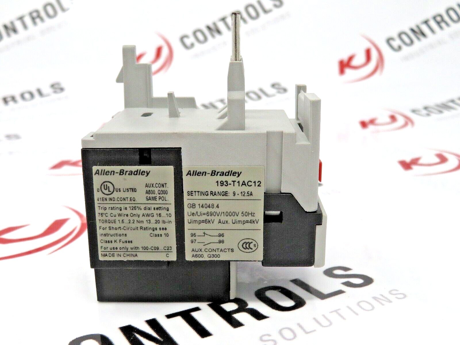 Allen-Bradley 193-T1AC12 Thermal Overload Relay 9 to 12.5 AMP Setting Range